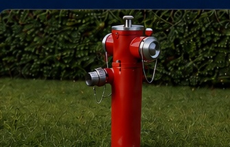 Brandput met rode bluswateraansluiting